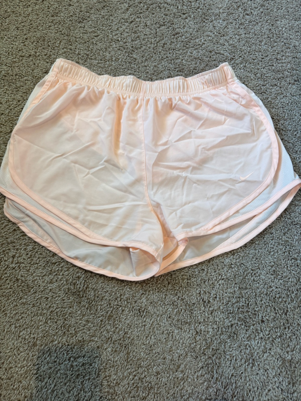 Nike Women's Pale Pink Mesh Lined Athletic Shorts
